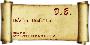 Dürr Beáta névjegykártya